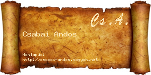 Csabai Andos névjegykártya